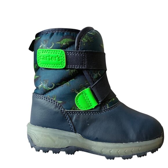 Carters Legolas Boys Dinosaur Print Winter Snow Boots Size 7M - Picture 2 of 7